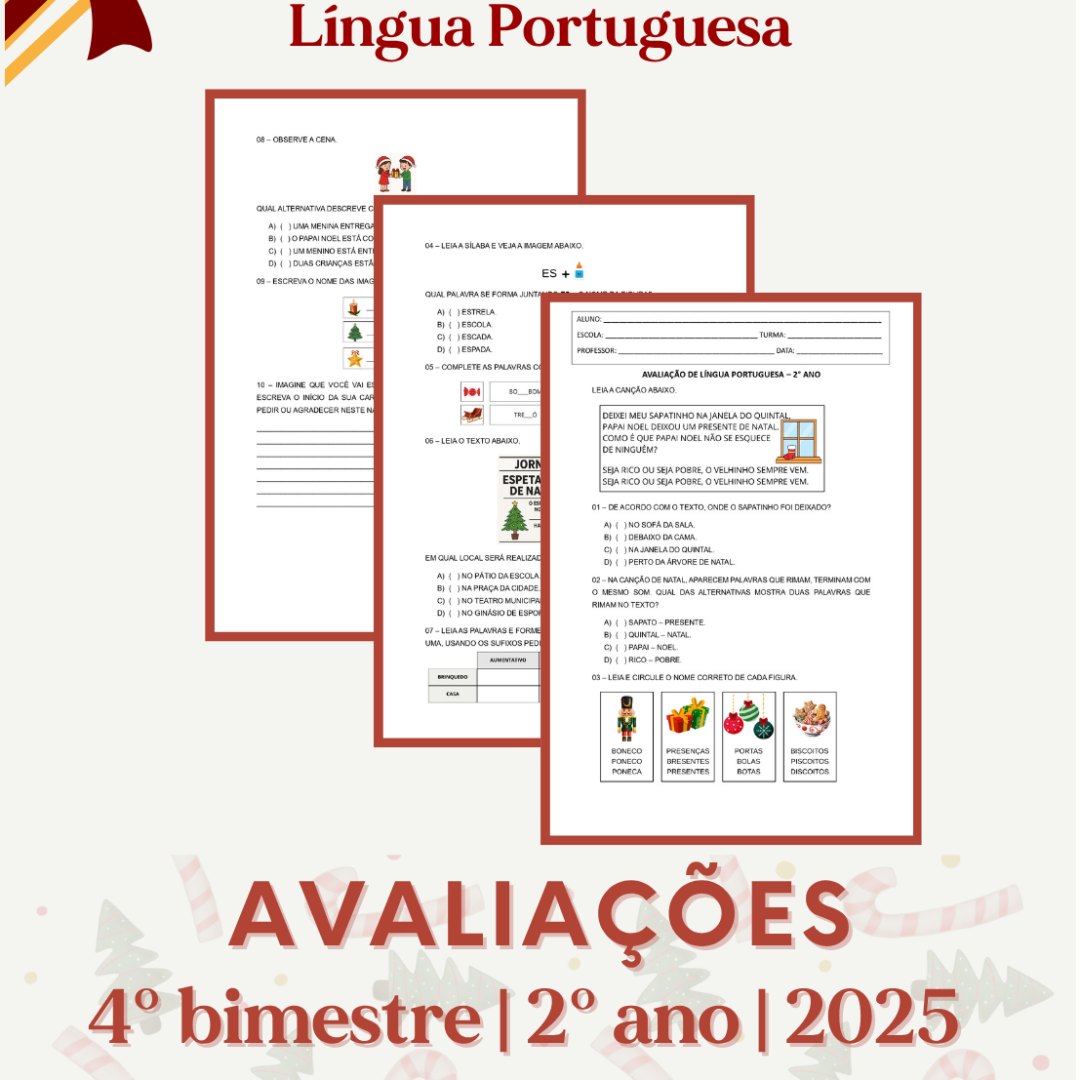 2° ano - Avaliação 2025 - 4° bimestre - Todas as disciplinas